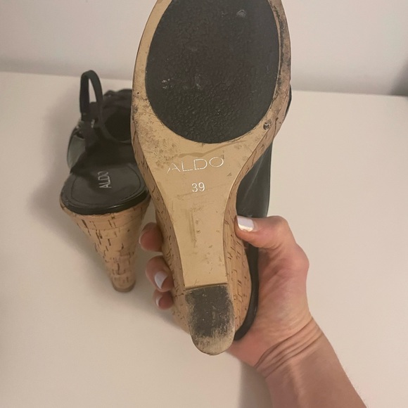 Aldo black cork platform sandals - Picture 5 of 5